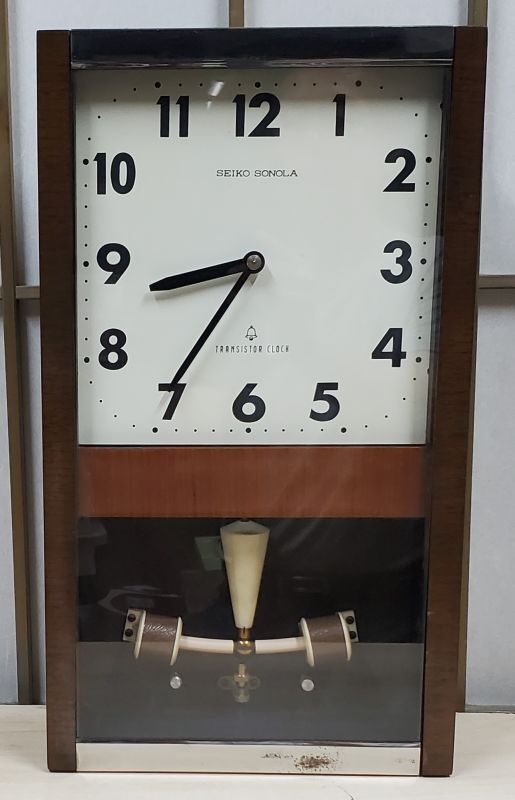 セイコー・初期型ソノーラ・トランジスタ掛け時計・電池式・昭和40年代 