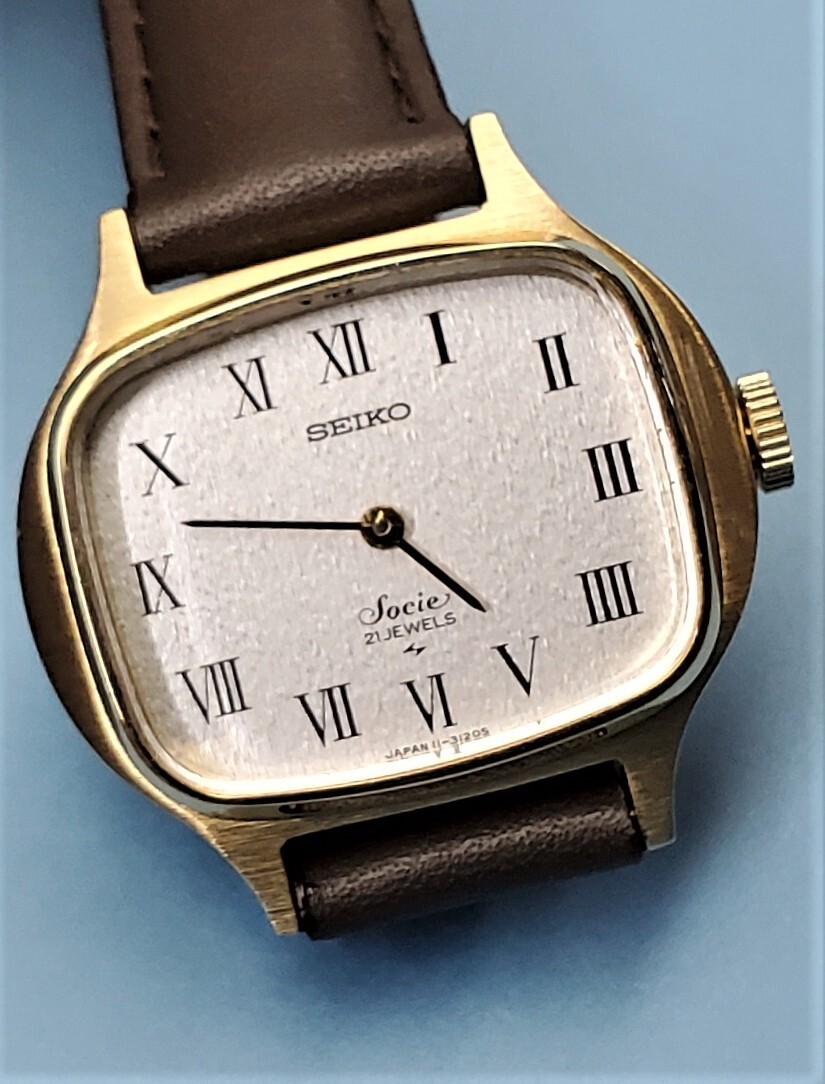 信頼】 SEIKO Socie ソシエ 手巻き ヴィンテージ ベルト新品交換済み