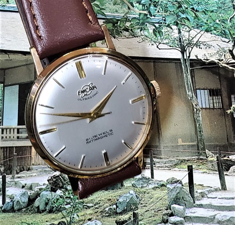 ENICAR エニカ ビンテージ 21石メンズ手巻き腕時計 スイス製 稼動品