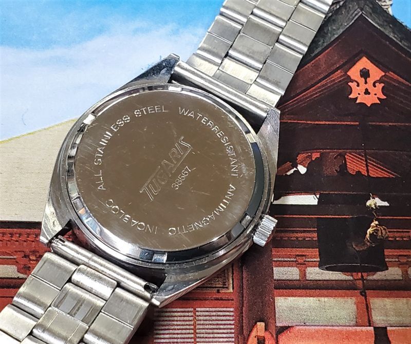 ツガリス（TUGARIS)・スイス製紳士手巻き・カレンダー付き・１９７０年代 - アンティーク時計専門店 時計屋なかの