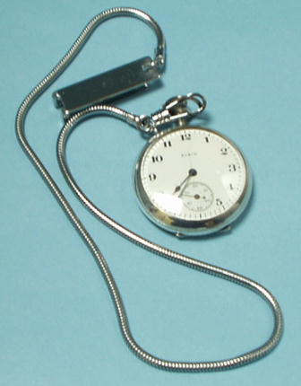画像: エルジン（ＵＳＡ）銀無垢手巻き懐中時計・小型