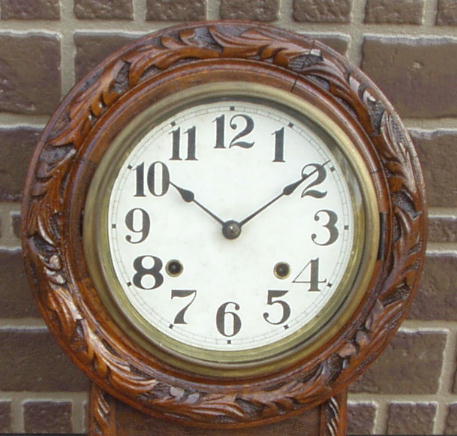 画像: 大正時計・木彫りラウンドドロップ